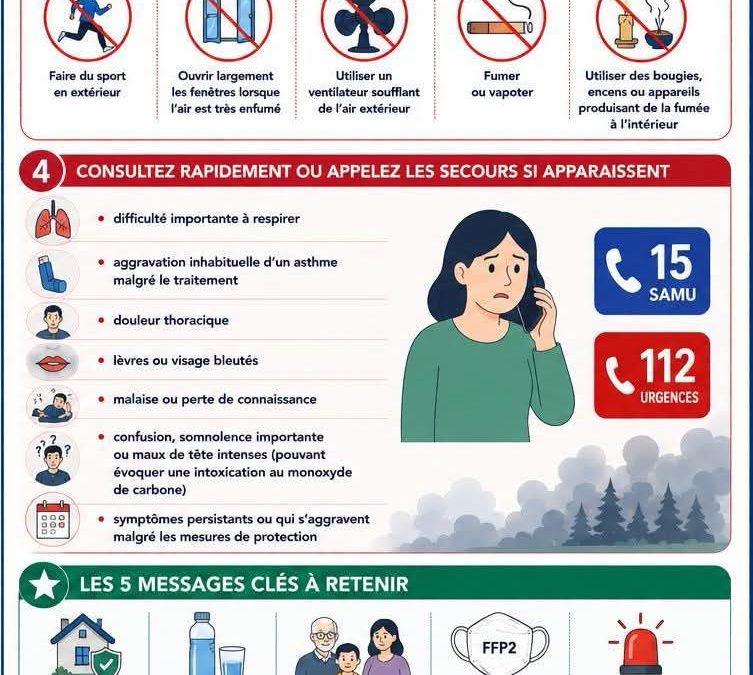 ARS Nouvelle-Aquitaine — Recommandations sanitaires face aux fumées d&rsquo;incendie